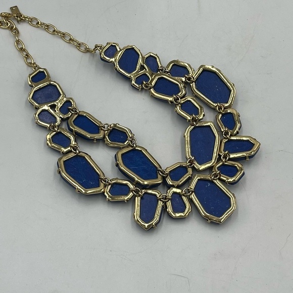 Kate Spade Blue‎ Lapis Lazuli Quarry Gems Double Statement Gold Plated Necklace - Picture 16 of 16